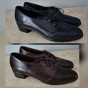 Munro Shoes Lot Of 2 Women’s Size 9N Brown Blue Leather Oxford Lace up Comfort